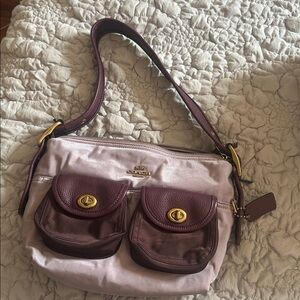 Coach Pink and Burgundy Shoulder Bag